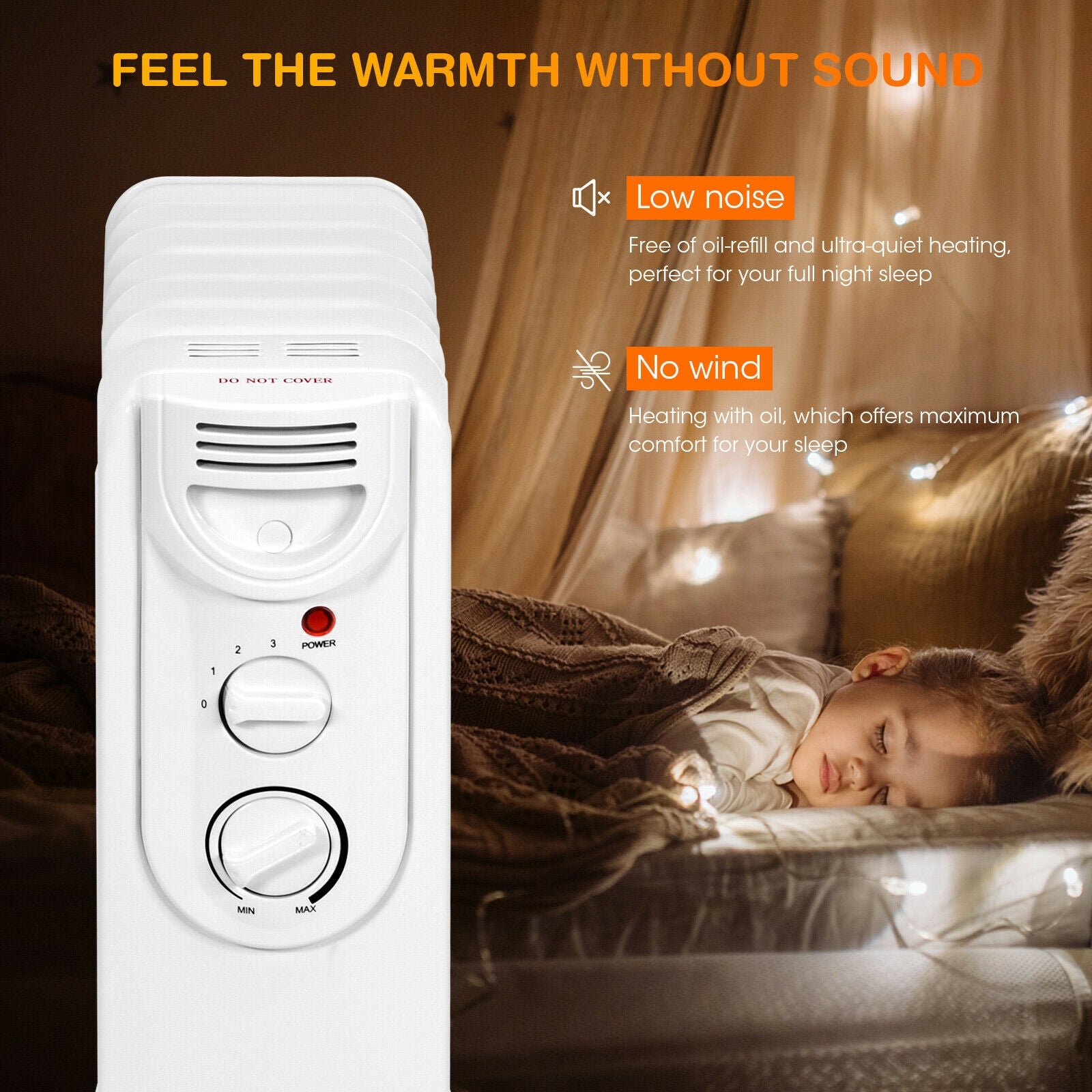 1500W Electric Space Heater with 3 Heat Settings and Safe Protection, White Space Heaters at Gallery Canada