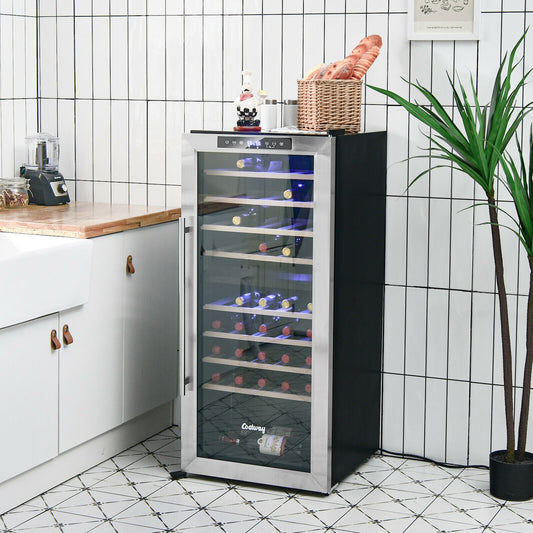 43 Bottle Wine Cooler Refrigerator Dual Zone Temperature Control with 8 Shelves, Black Wine & Beverage Coolers Black  at Gallery Canada