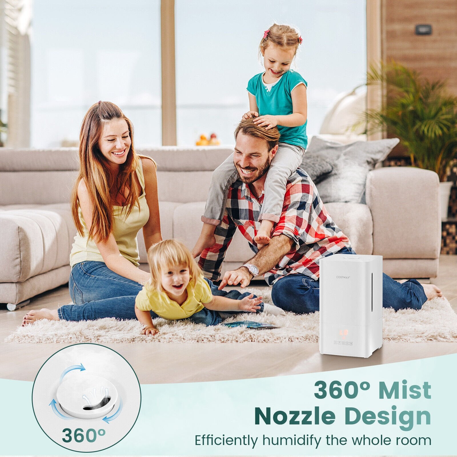 4L Ultrasonic Humidifier with Essential Oil Diffuser and 2 Mist Levels, White Dehumidifiers   at Gallery Canada