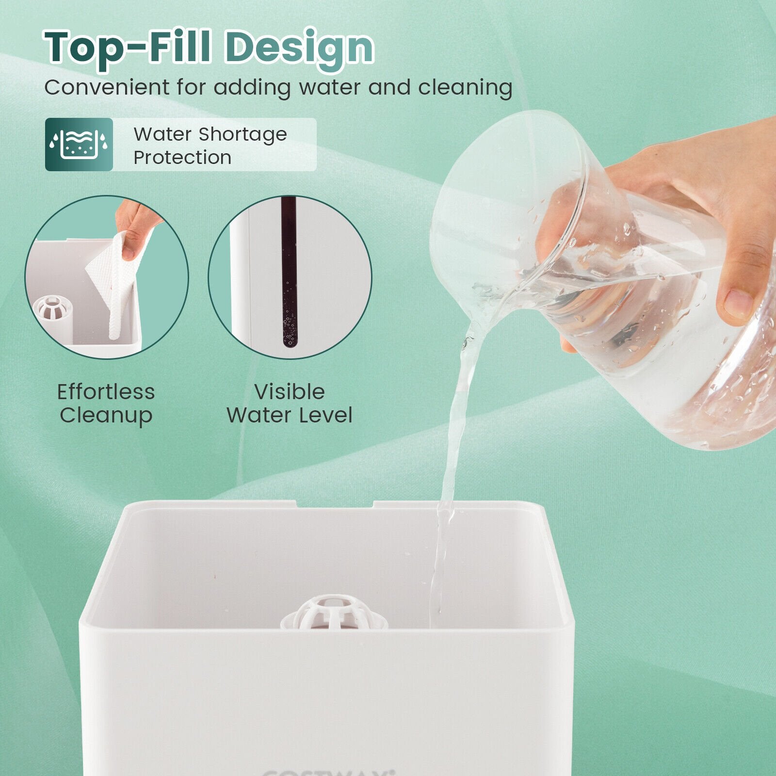 4L Ultrasonic Humidifier with Essential Oil Diffuser and 2 Mist Levels, White Dehumidifiers   at Gallery Canada