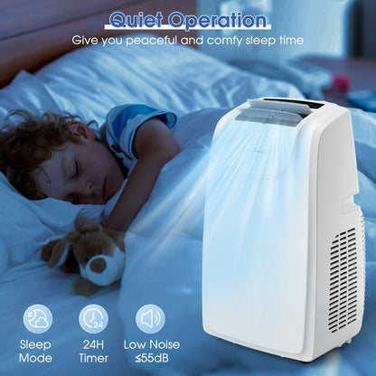 3-in-1 Portable Air Conditioner with Cooling Fan Dehumidifier Function-12000 BTU, White - Gallery Canada