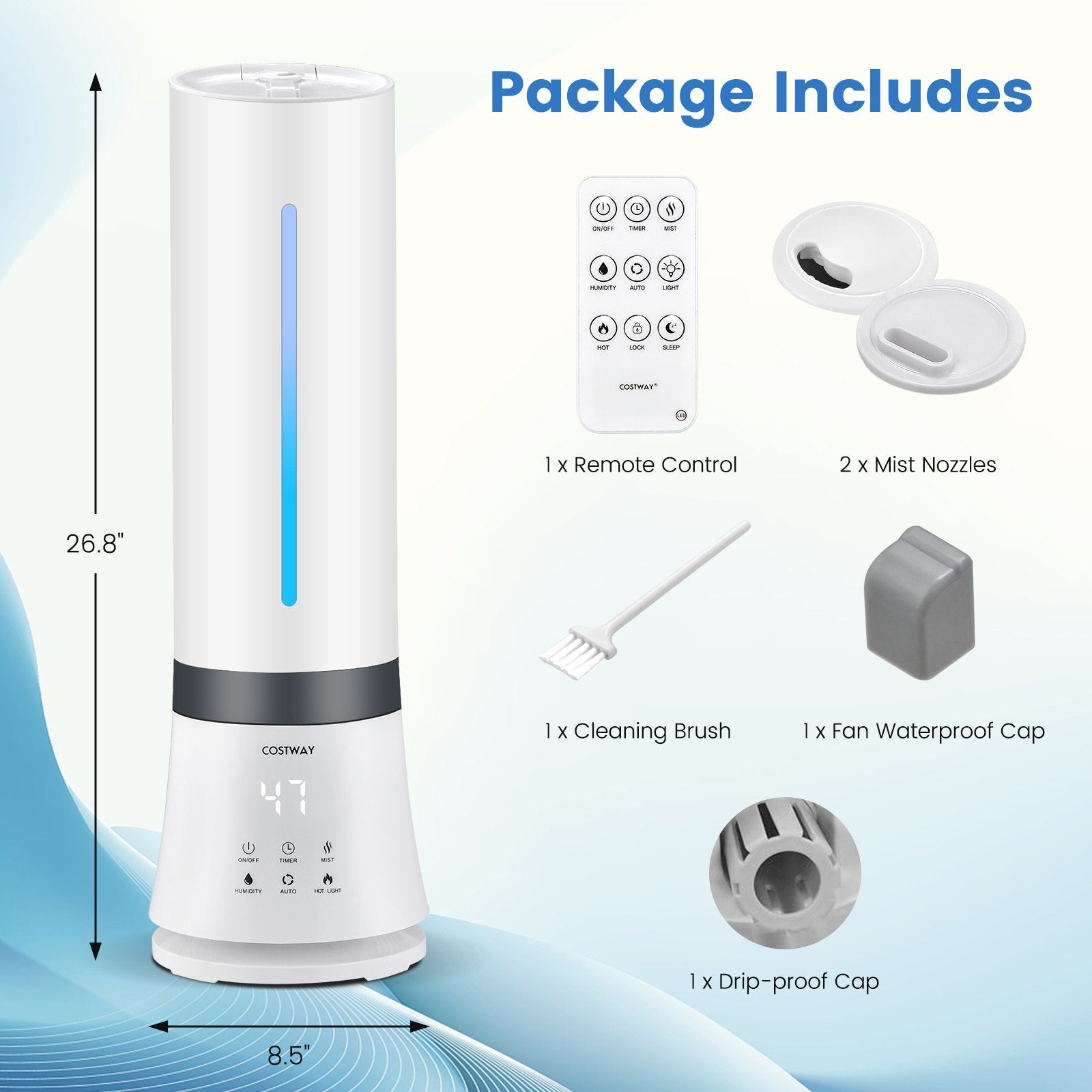 5.5L Cool Mist Humidifiers with Remote Control and 12 Hours Timer, White Dehumidifiers   at Gallery Canada