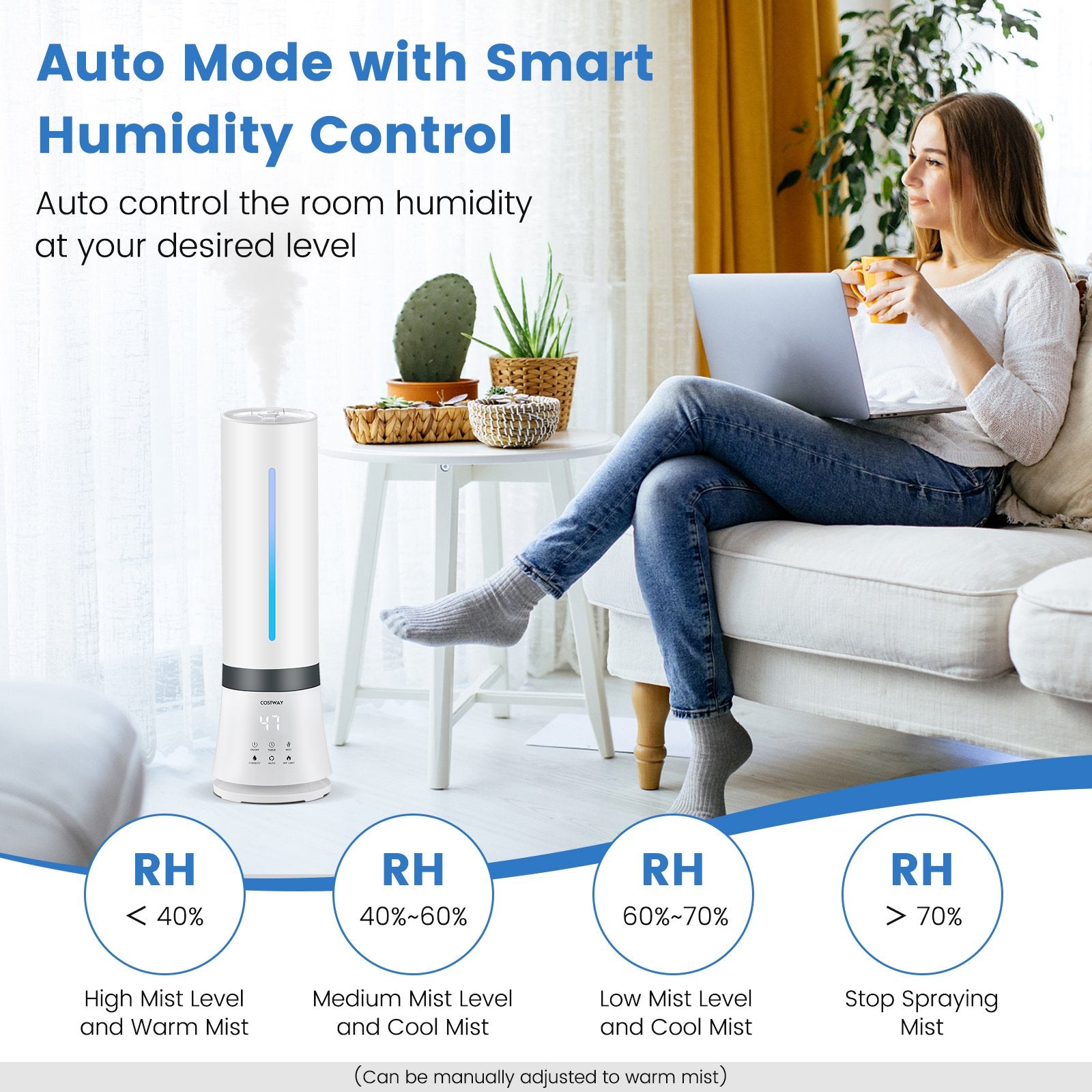 5.5L Cool Mist Humidifiers with Remote Control and 12 Hours Timer, White Dehumidifiers   at Gallery Canada