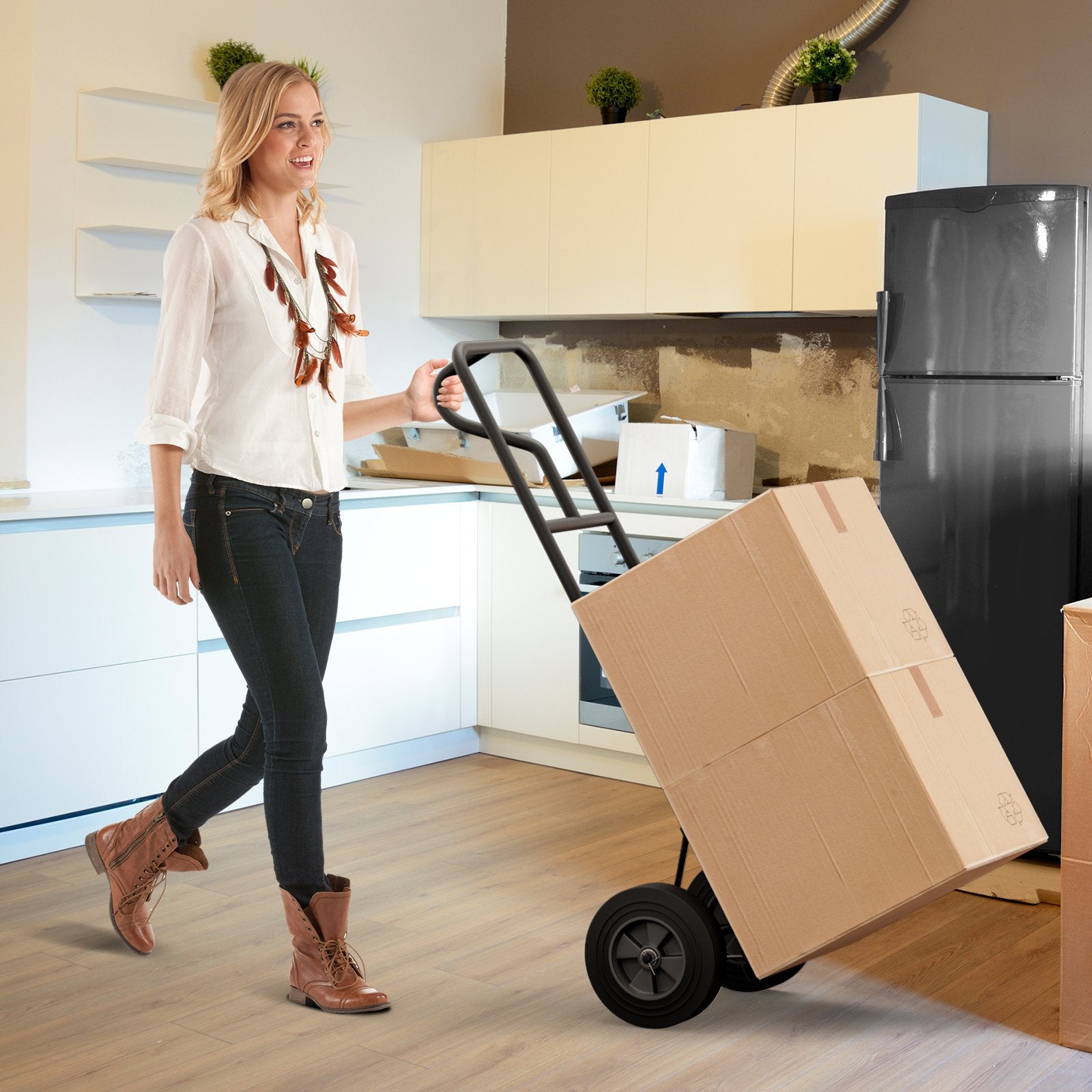 Folding Hand Cart for Home  Warehouse  Garage  Backyard-Dark, Dark Gray Garages   at Gallery Canada