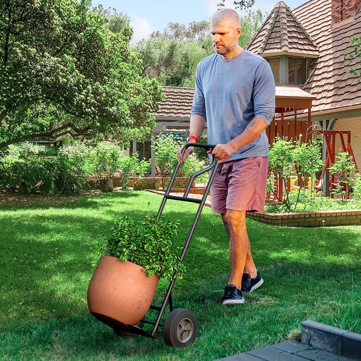 Folding Hand Cart for Home  Warehouse  Garage  Backyard-Dark, Dark Gray - Gallery Canada