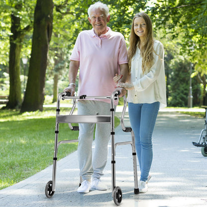 Aluminum Heavy-Duty Folding Wheeled Stand-Assist Walker, Gray Walkers & Rollators   at Gallery Canada