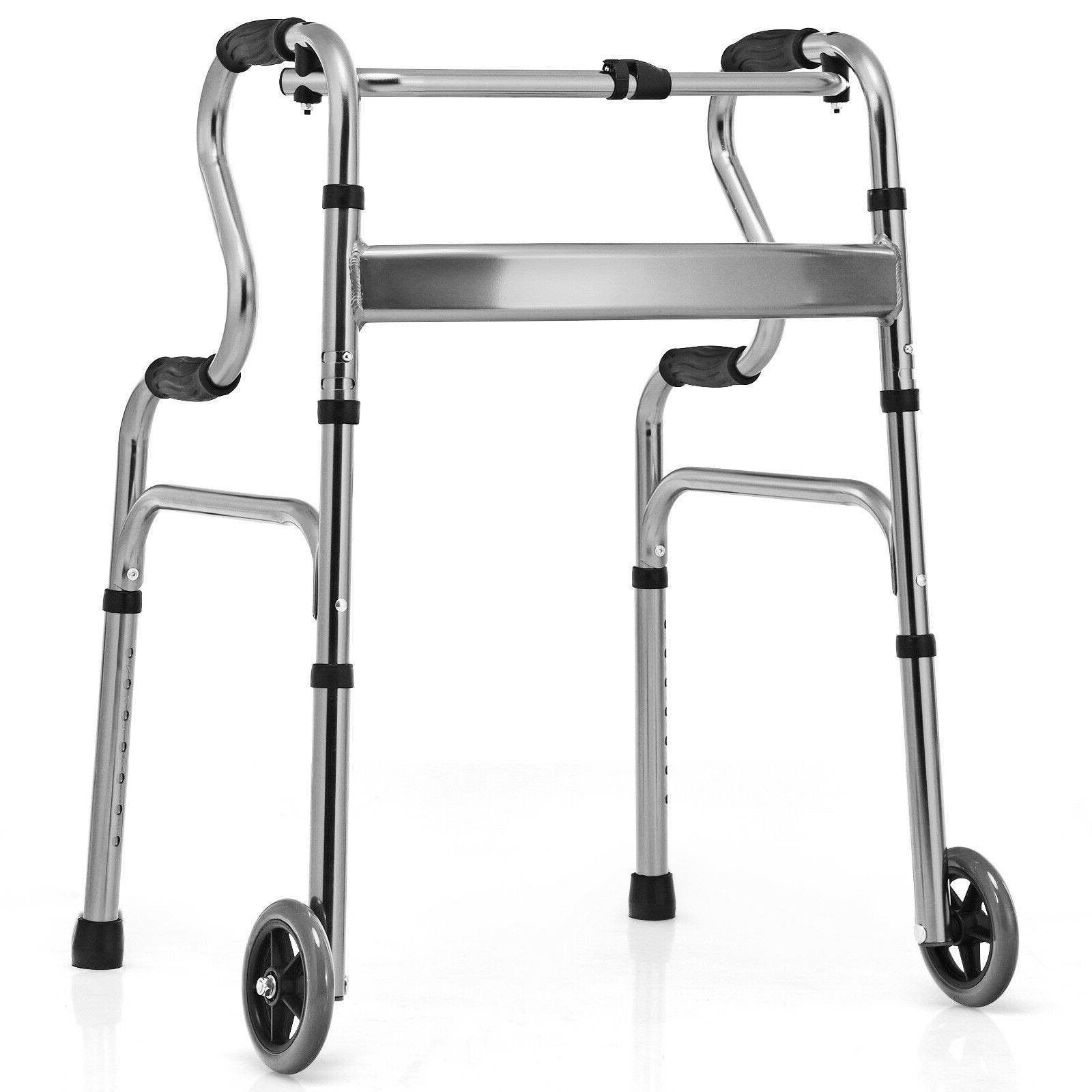 Aluminum Heavy-Duty Folding Wheeled Stand-Assist Walker, Gray Walkers & Rollators   at Gallery Canada