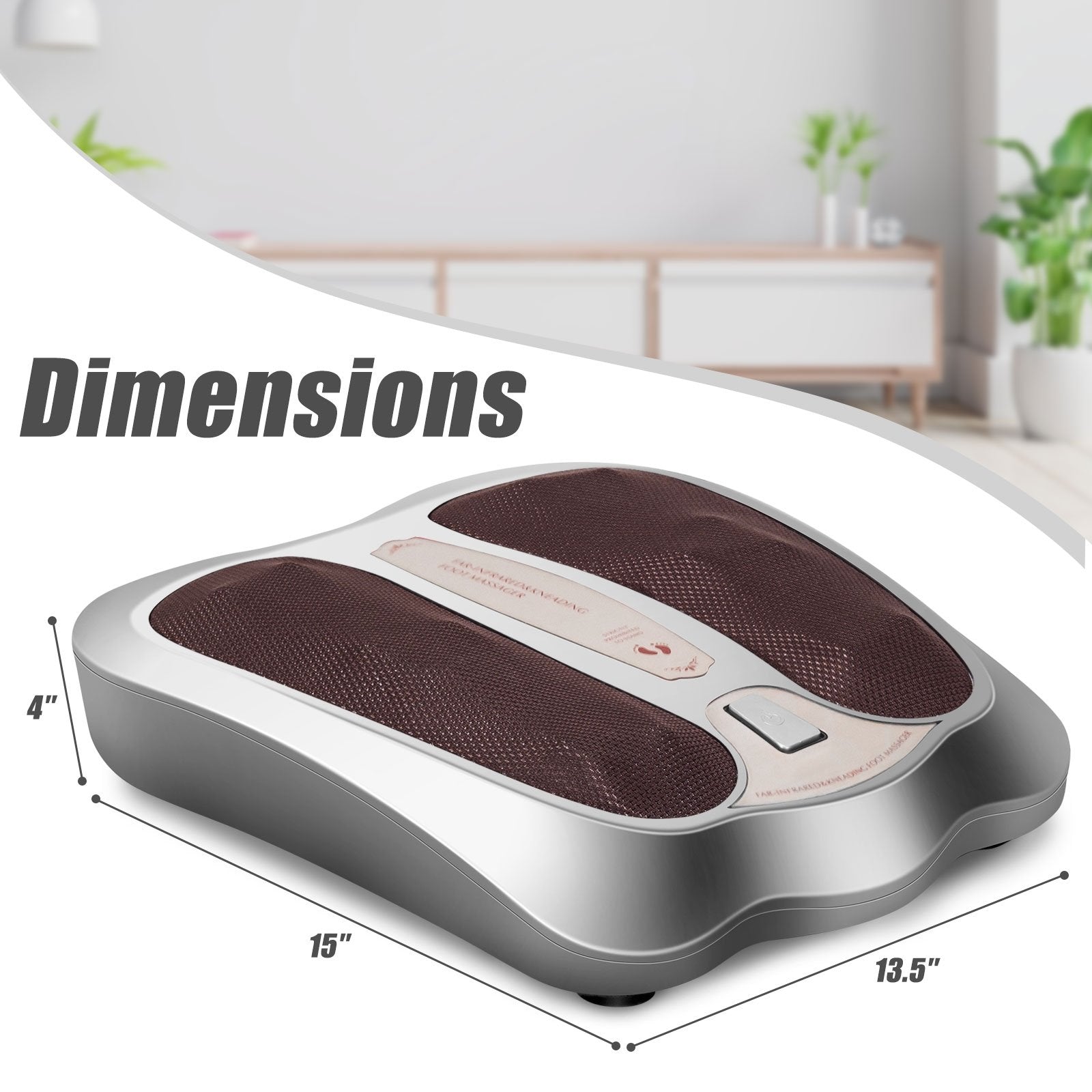 Shiatsu Heated Electric Kneading Foot and Back Massager, Silver Foot Massager   at Gallery Canada