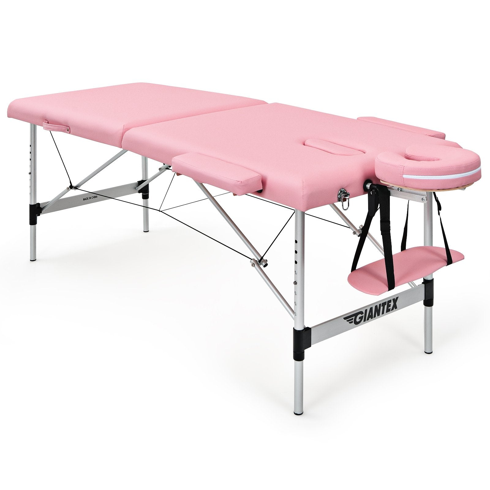 84 Inch L Portable Adjustable Massage Bed with Carry Case for Facial Salon Spa, Pink Spa & Salon   at Gallery Canada