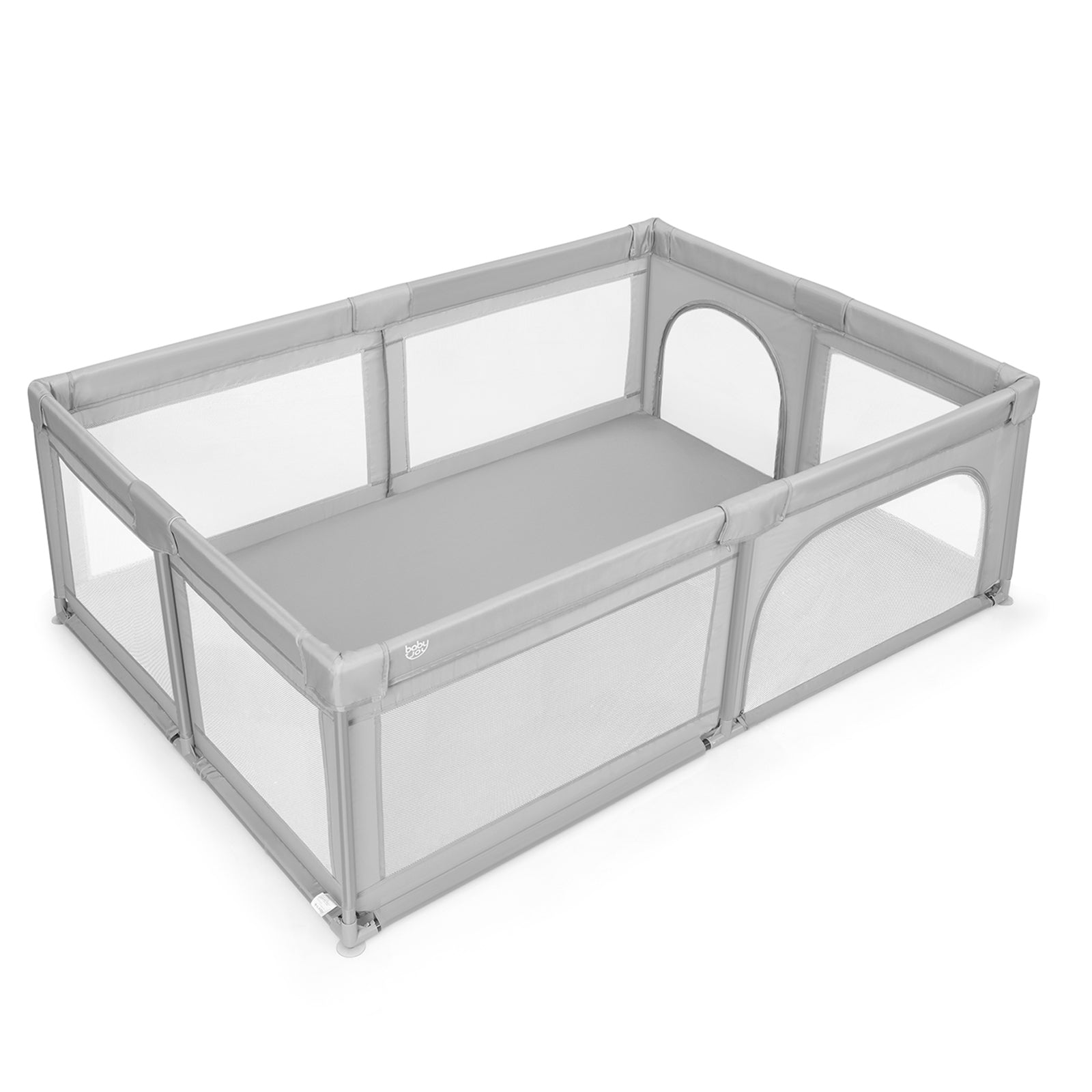 Extra-Large Safety Baby Fence with 50 Ocean Balls, Gray Baby Playpen & Playards at Gallery Canada