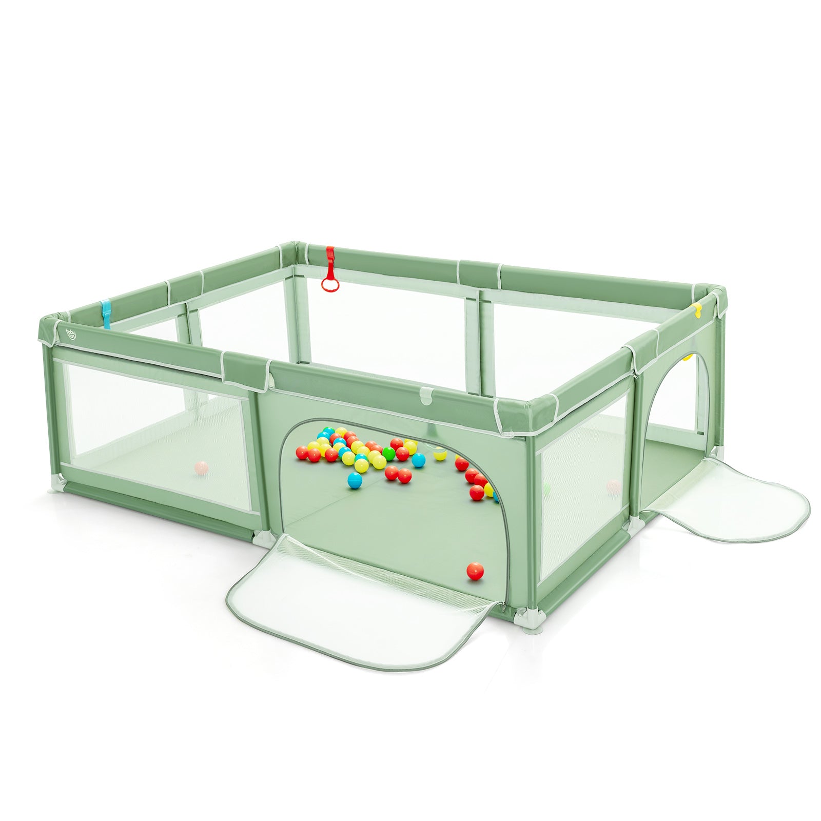 Extra-Large Safety Baby Fence with 50 Ocean Balls, Green Baby Playpen & Playards at Gallery Canada