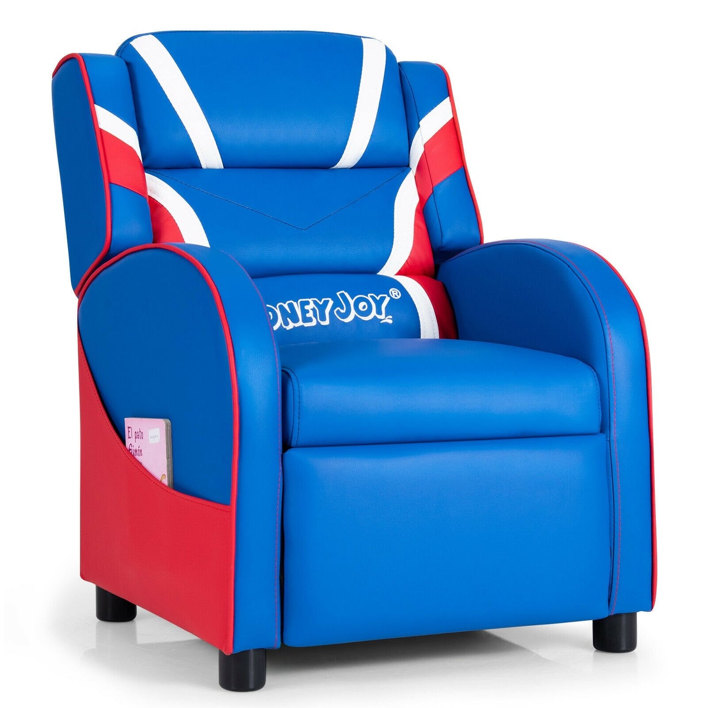 Kids Leather Recliner Chair with Side Pockets, Blue Kids Chairs & Seating   at Gallery Canada