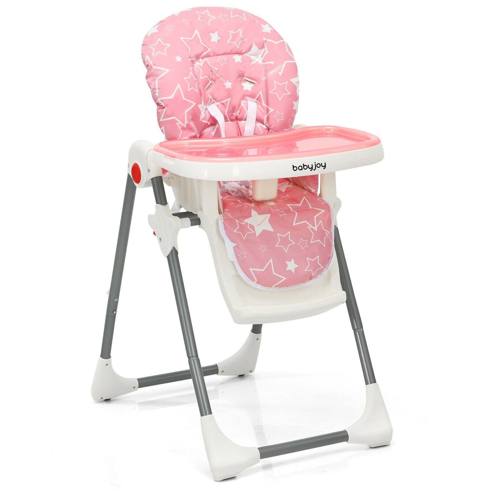 Folding Baby High Dining Chair with 6-Level Height Adjustment, Pink High Chairs   at Gallery Canada