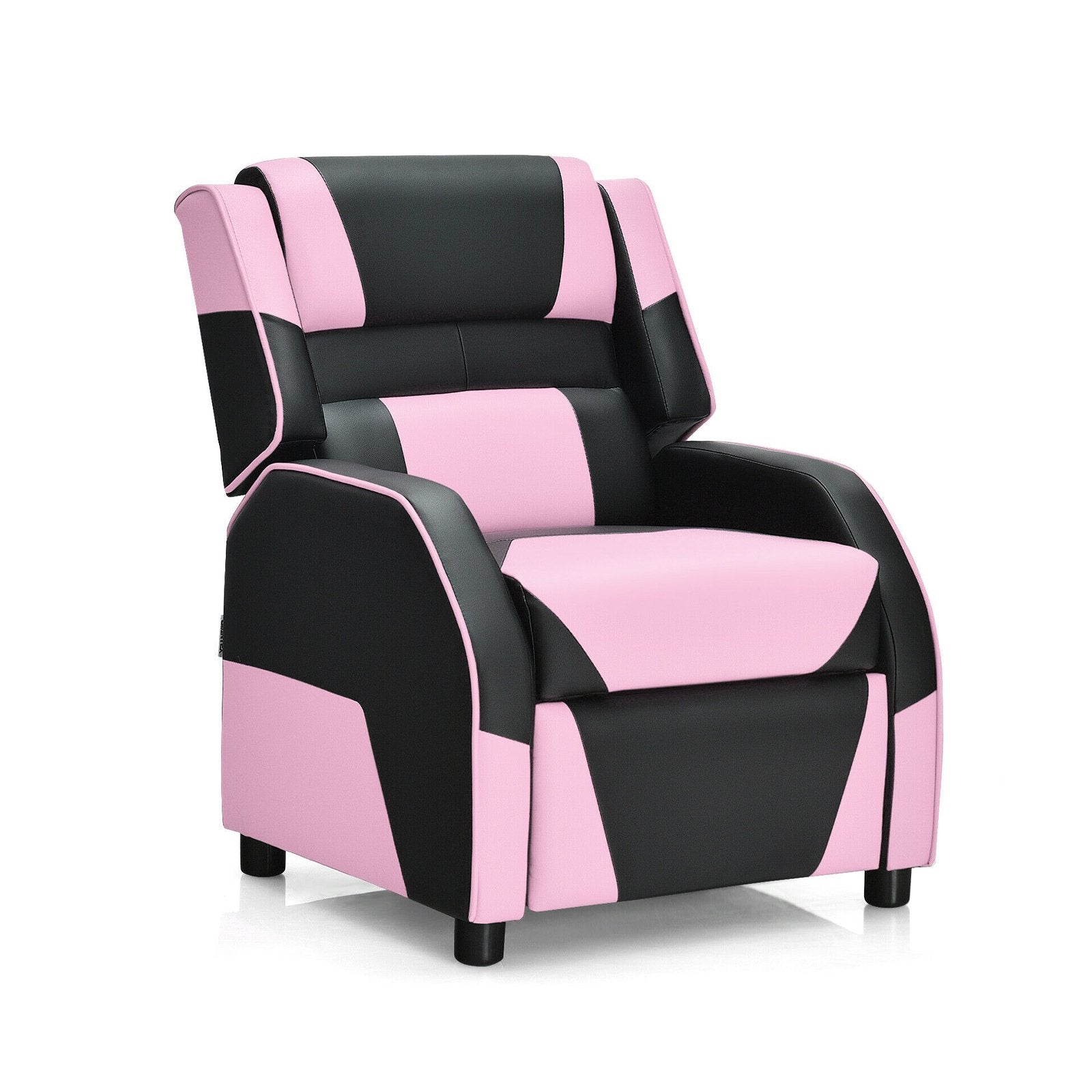 Kids Youth PU Leather Gaming Sofa Recliner with Headrest and Footrest, Pink Kids Chairs & Seating   at Gallery Canada