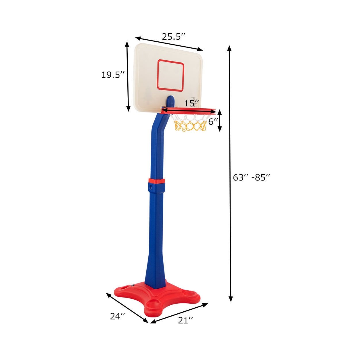 Kids Adjustable Height Basketball Hoop Stand, Multicolor Toy Sports   at Gallery Canada