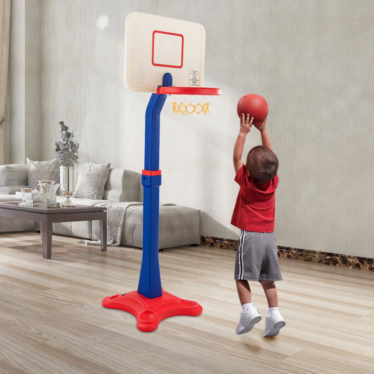 Kids Adjustable Height Basketball Hoop Stand, Multicolor Toy Sports   at Gallery Canada