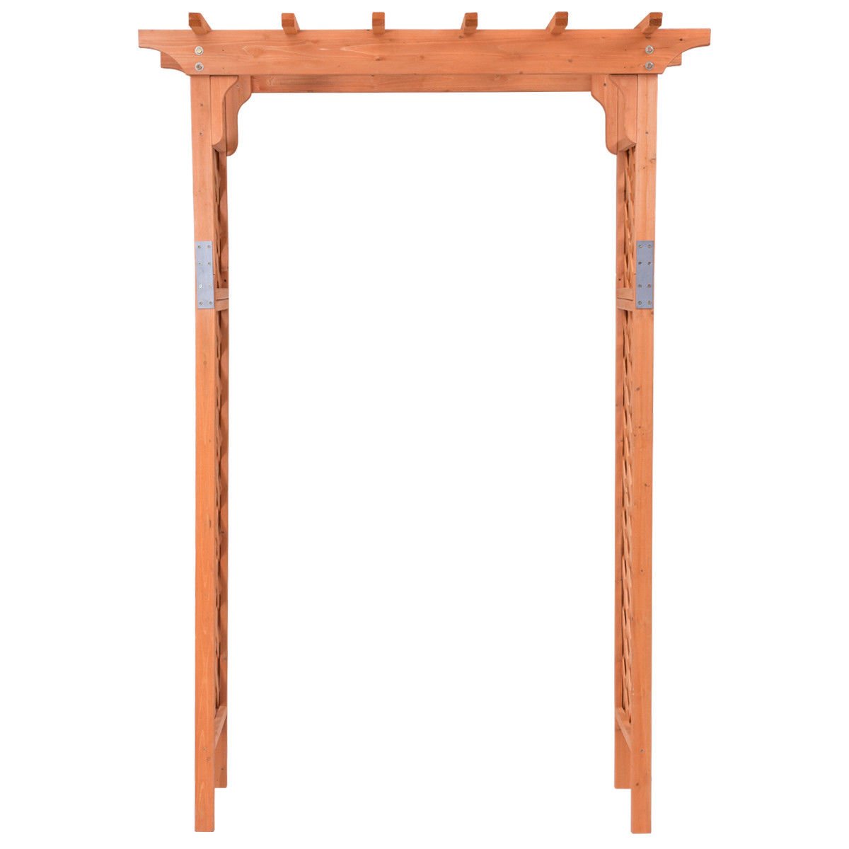 7 Feet Garden Wooden High Arbor Arch Plant Pergola, Natural - Gallery Canada