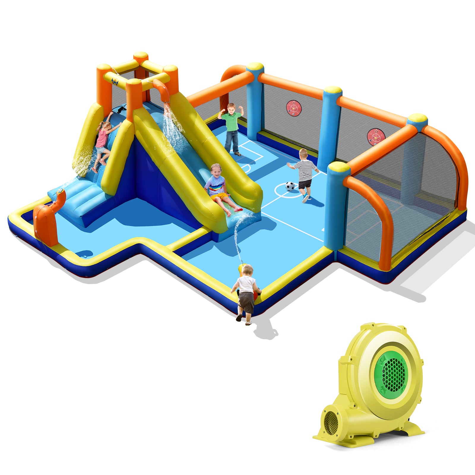 Giant Soccer-Themed Inflatable Water Slide with 735W Blower Bounce House Options  at Gallery Canada