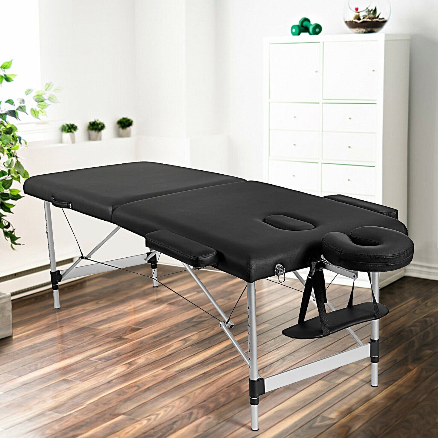 84 Inch L Portable Adjustable Massage Bed with Carry Case for Facial Salon Spa, Black Spa & Salon   at Gallery Canada