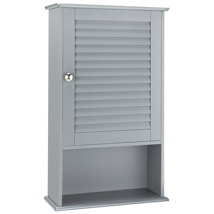 Bathroom Wall Mount Storage Cabinet Single Door with Height Adjustable Shelf, Gray Wall Cabinets at Gallery Canada
