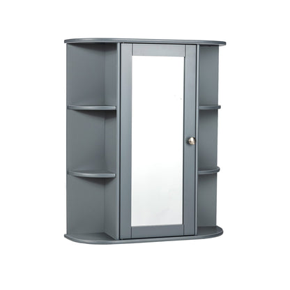 Bathroom Single Door Shelves Wall Mount Cabinet with Mirror, Gray Wall Cabinets   at Gallery Canada