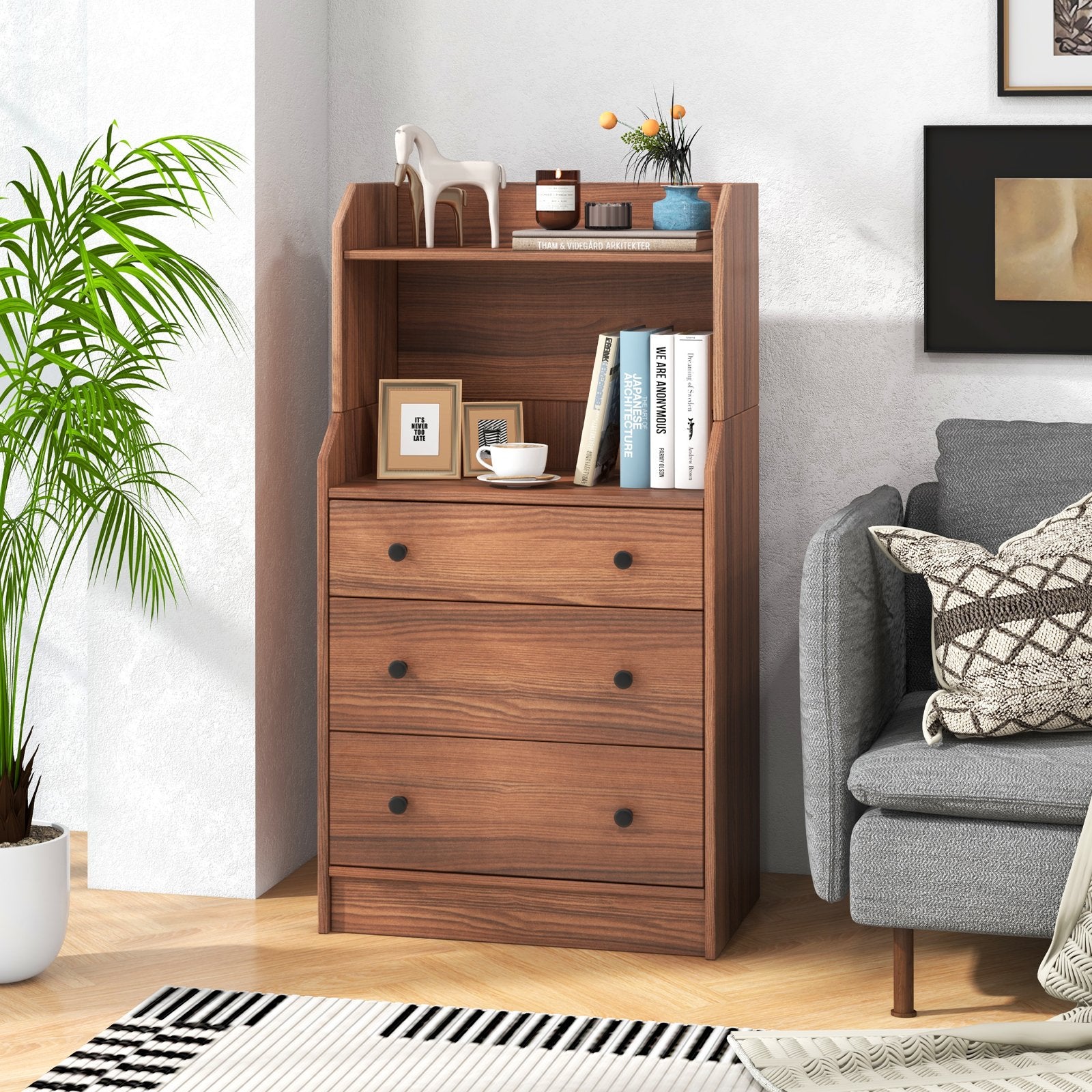 Modern Storage Dresser with Anti-toppling Device, Walnut Dressers & Chests   at Gallery Canada