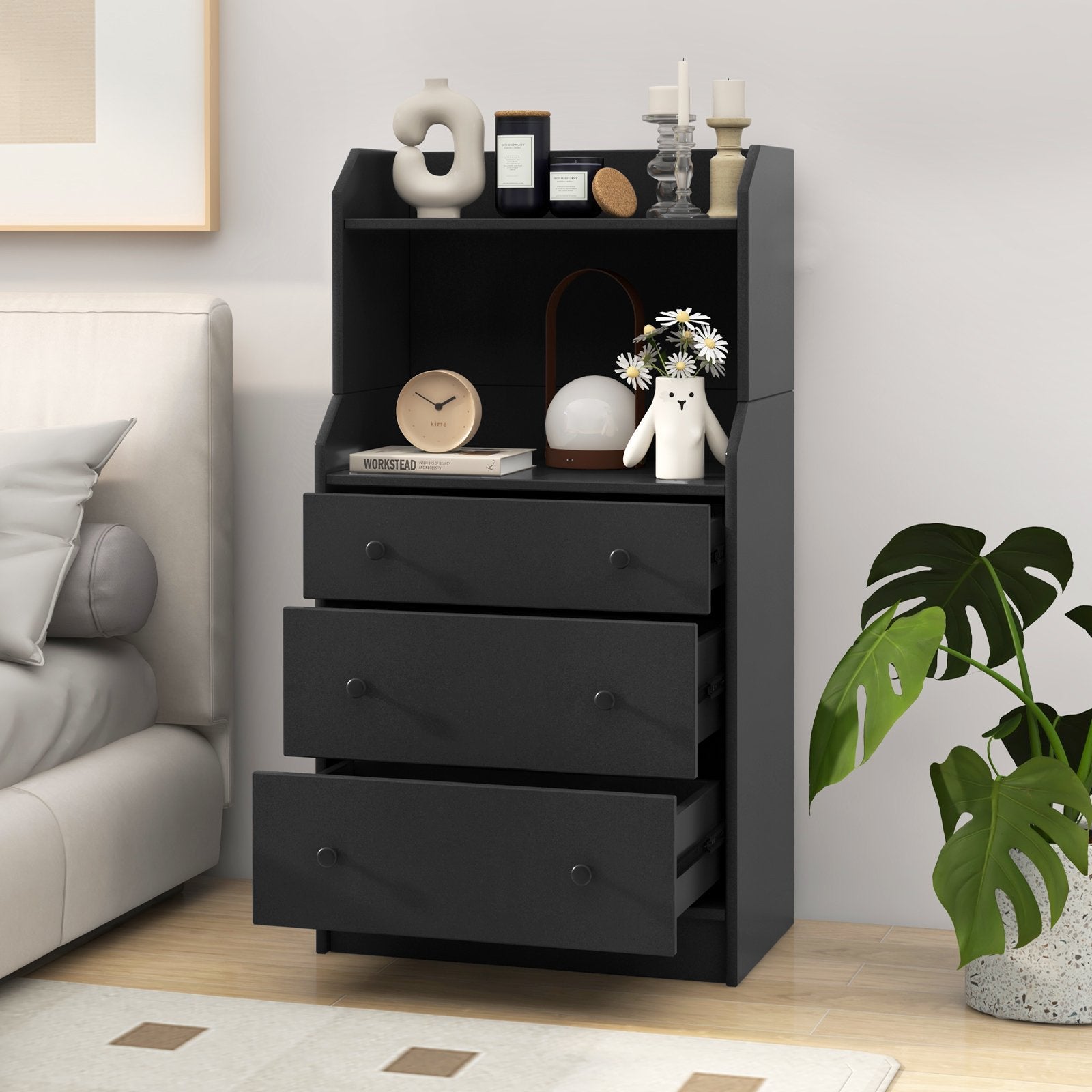 Modern Storage Dresser with Anti-toppling Device, Black Dressers & Chests   at Gallery Canada