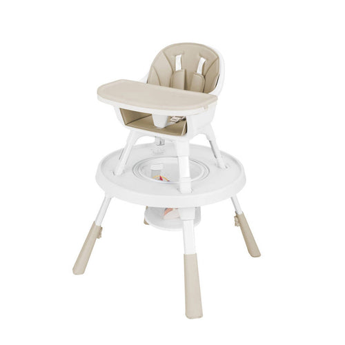 6-in-1 Baby High Chair Infant Activity Center with Height Adjustment, Beige