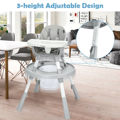 6-in-1 Baby High Chair Infant Activity Center with Height Adjustment, Gray High Chairs   at Gallery Canada