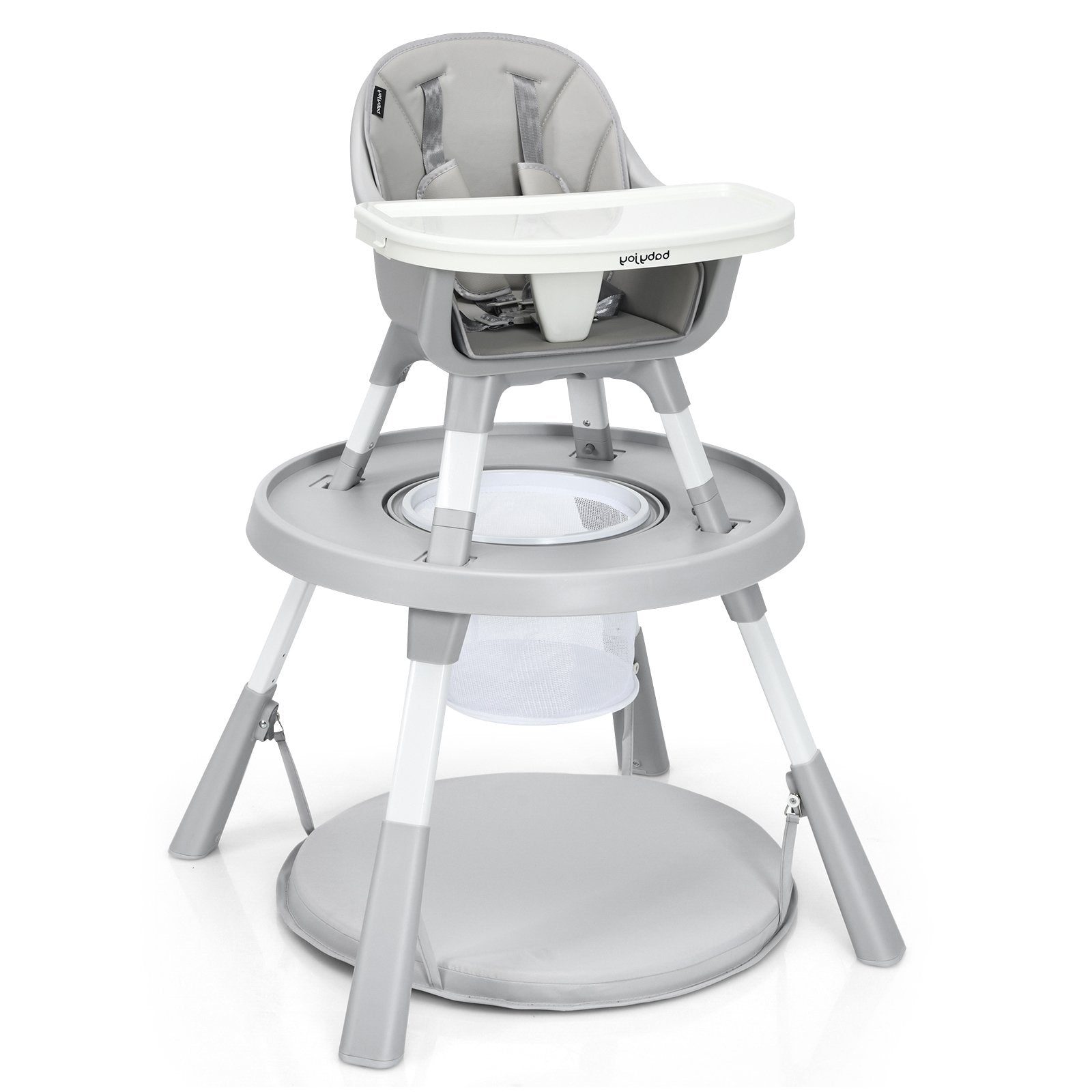 6-in-1 Baby High Chair Infant Activity Center with Height Adjustment, Gray High Chairs   at Gallery Canada