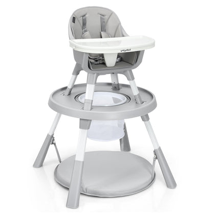 6-in-1 Baby High Chair Infant Activity Center with Height Adjustment, Gray - Gallery Canada