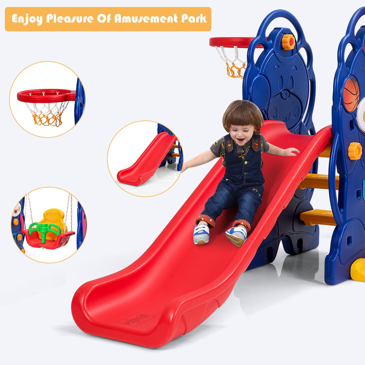 3-in-1 Toddler Climber and Swing Playset, Multicolor Swing & Playsets   at Gallery Canada