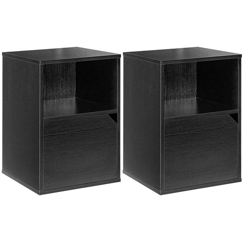 Set of 2 Nightstands Side End Table for Living Room, Black