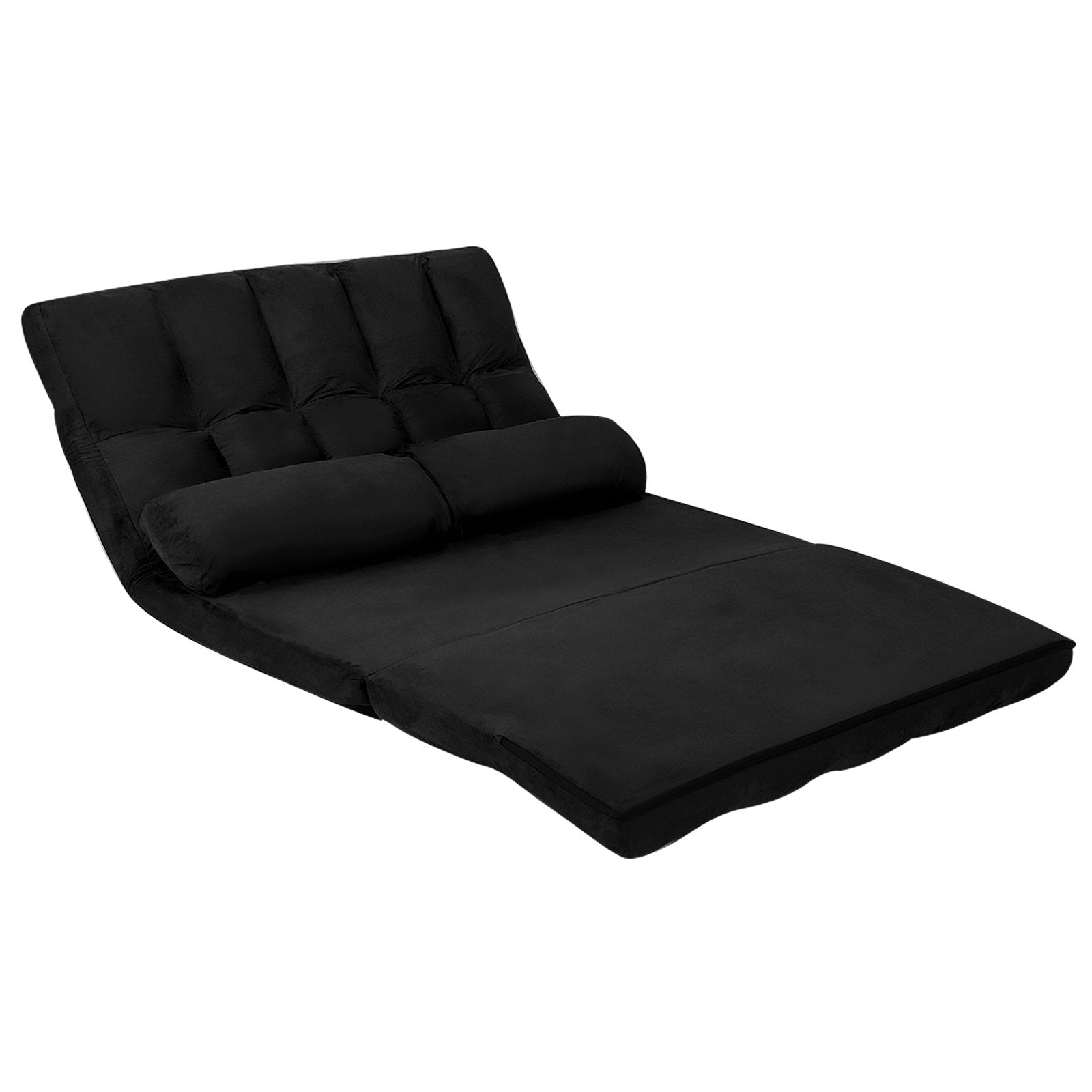 Foldable Floor 6-Position Adjustable Lounge Couch, Black - Gallery Canada