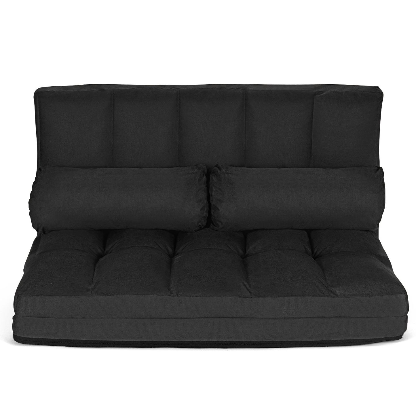 Foldable Floor 6-Position Adjustable Lounge Couch, Black - Gallery Canada