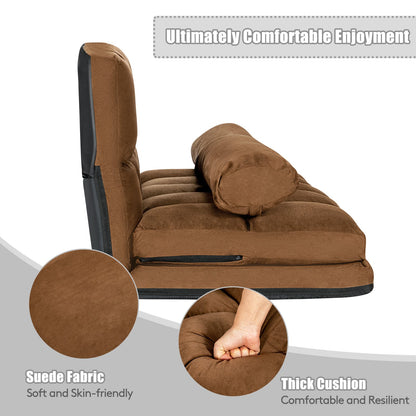 Foldable Floor 6-Position Adjustable Lounge Couch, Brown Floor Chairs   at Gallery Canada