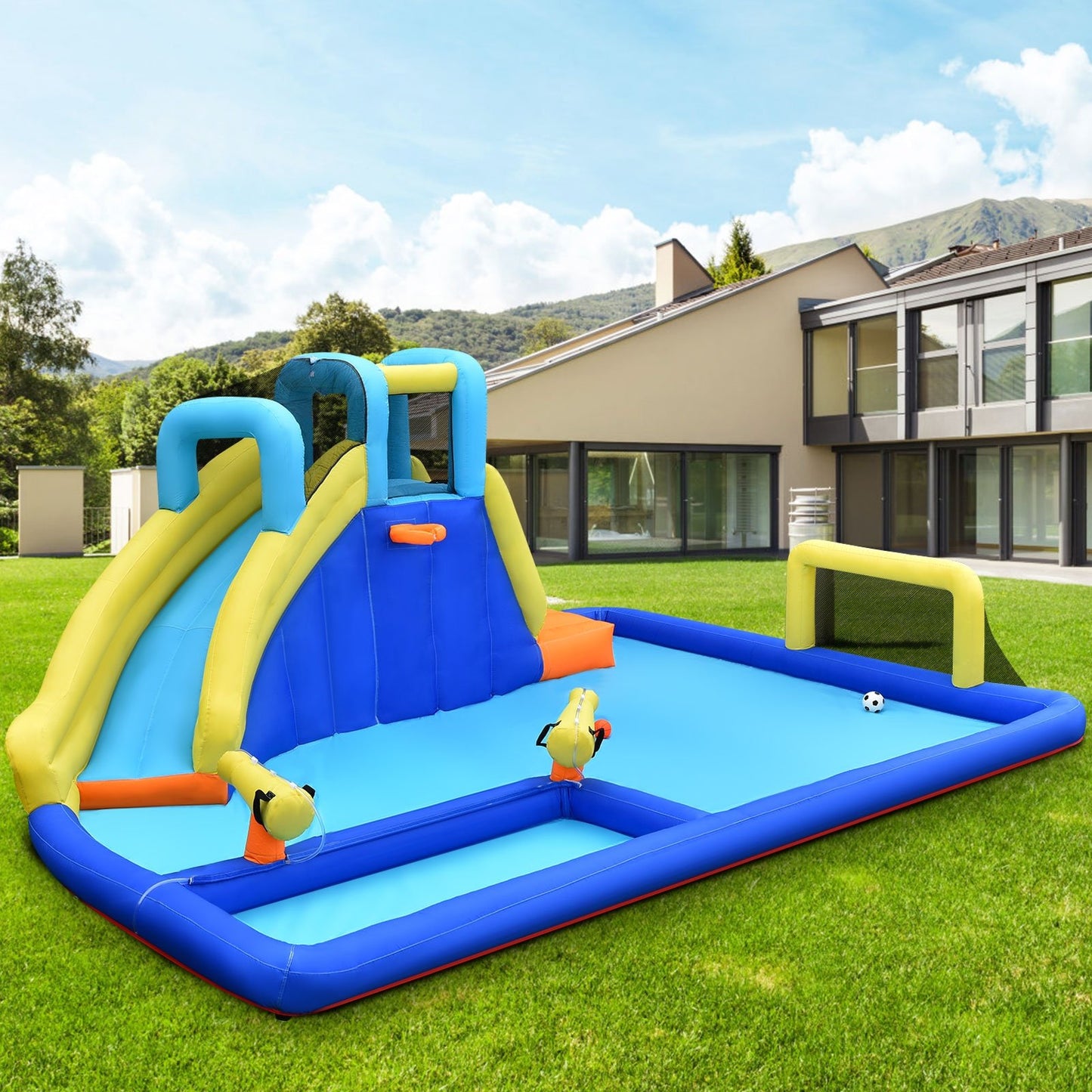 6-in-1 Inflatable Water Slide Jumping House without Blower Bounce House   at Gallery Canada