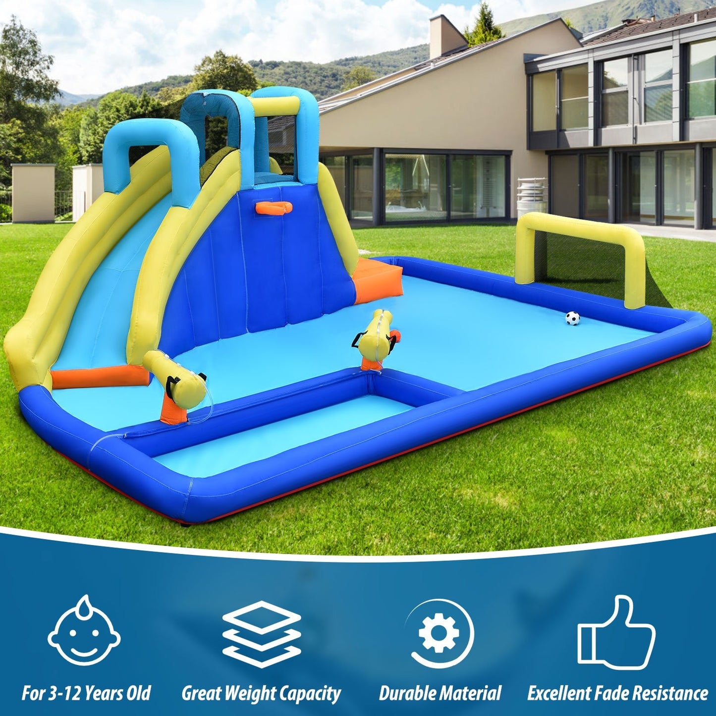 6-in-1 Inflatable Water Slide Jumping House without Blower - Gallery Canada