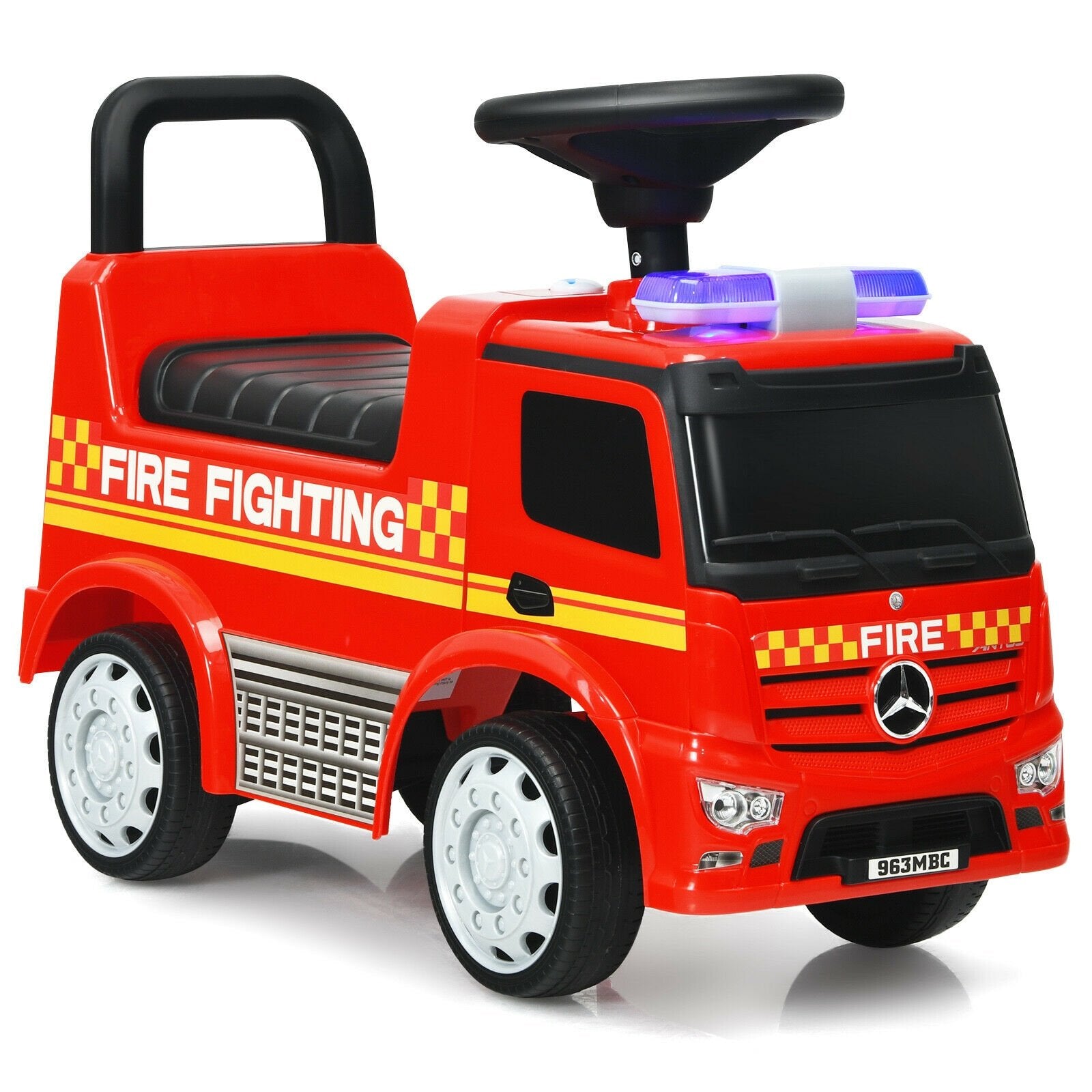 Licensed Mercedes Benz Kids Fire Engine Racer, Red Push & Pedal Ride On Toys   at Gallery Canada