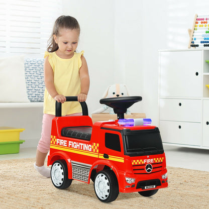 Licensed Mercedes Benz Kids Fire Engine Racer, Red Push & Pedal Ride On Toys   at Gallery Canada