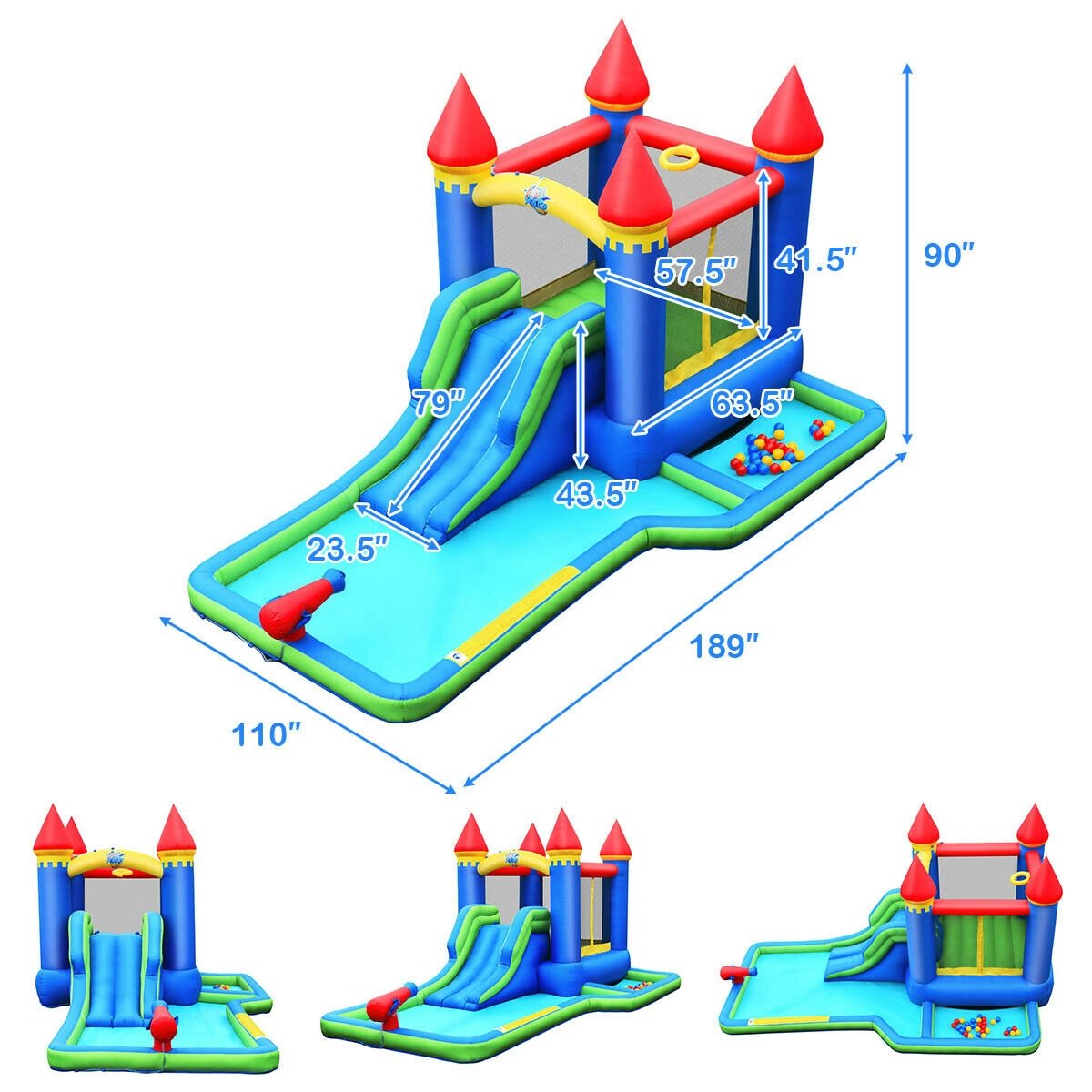 Kids Inflatable Bounce House Water Slide without Blower Bounce House   at Gallery Canada