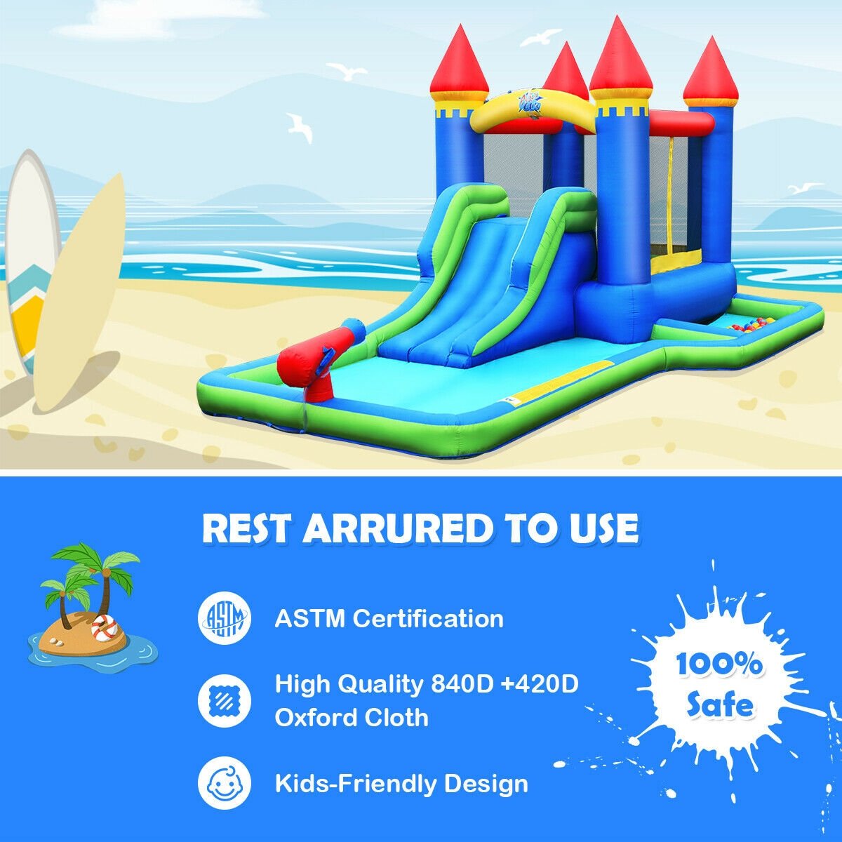 Kids Inflatable Bounce House Water Slide without Blower Bounce House   at Gallery Canada