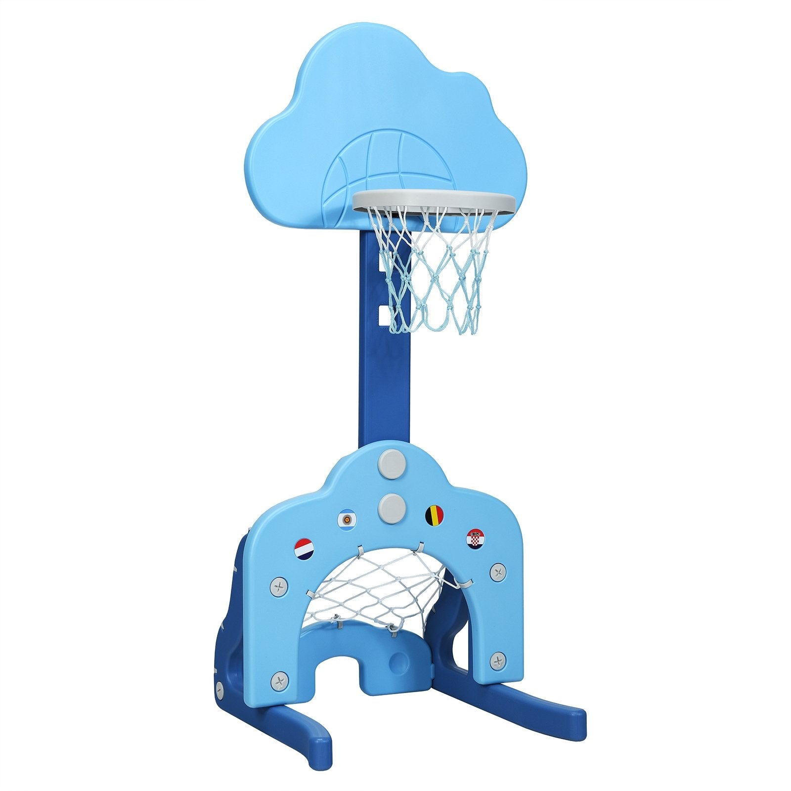 3-in-1 Kids Basketball Hoop Set with Balls, Blue Toy Sports   at Gallery Canada