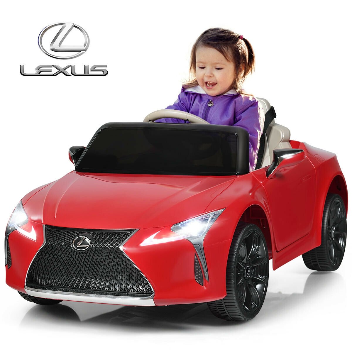 Lexus LC500 Licensed Kids 12V Ride Remote Control Electric Vehicle, Red Powered Ride On Toys   at Gallery Canada