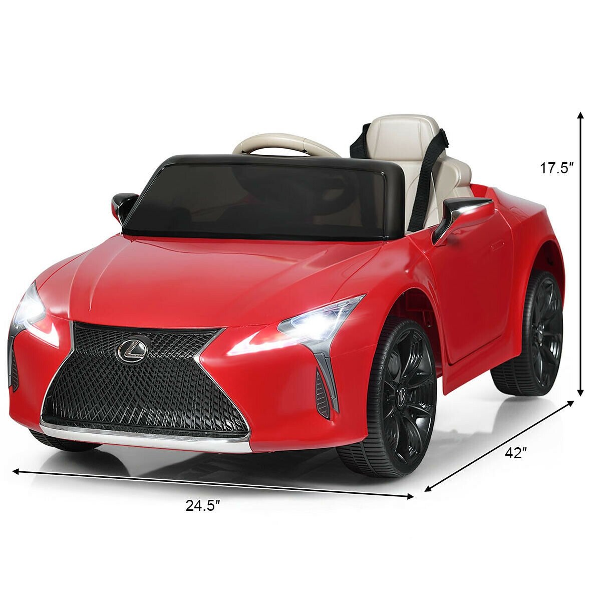 Lexus LC500 Licensed Kids 12V Ride Remote Control Electric Vehicle, Red - Gallery Canada