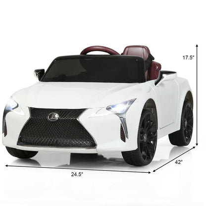 Lexus LC500 Licensed Kids 12V Ride Remote Control Electric Vehicle, White Powered Ride On Toys   at Gallery Canada