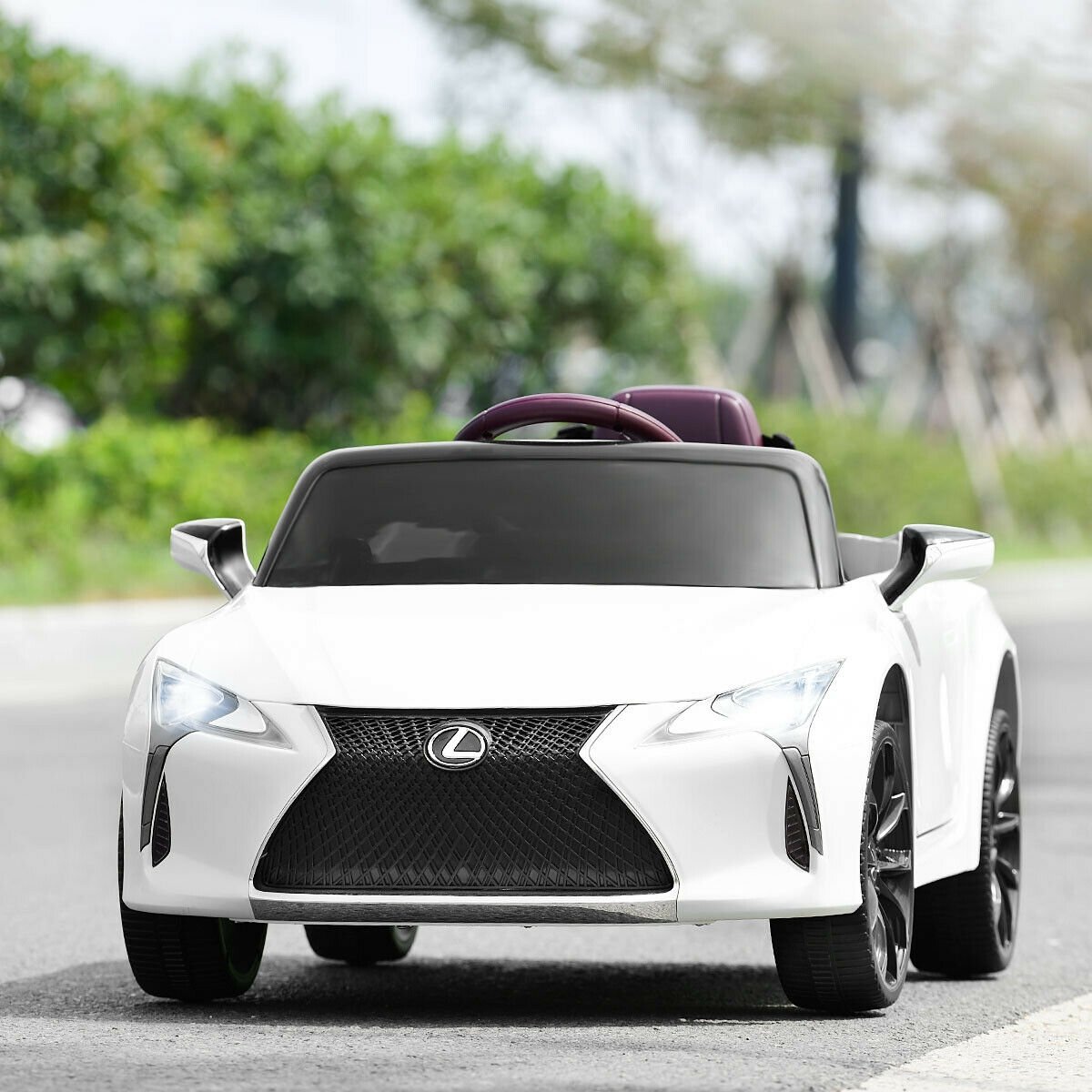 Lexus LC500 Licensed Kids 12V Ride Remote Control Electric Vehicle, White Powered Ride On Toys   at Gallery Canada