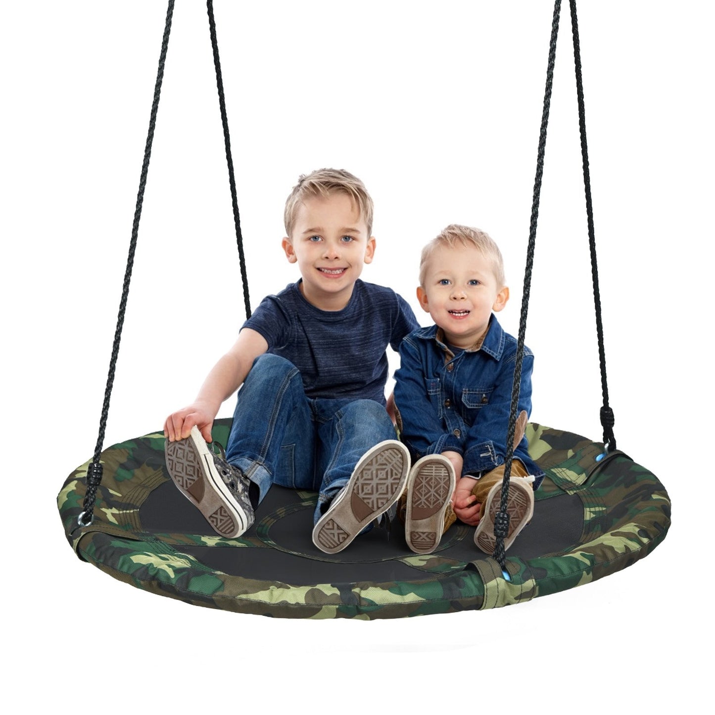 40 Inch Flying Saucer Tree Swing Outdoor Play Set with Adjustable Ropes Gift for Kids, Green Swing & Playsets   at Gallery Canada