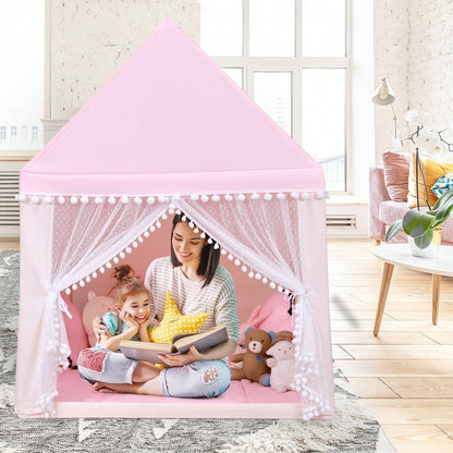 Kids Play Tent Large Playhouse Children Play Castle Fairy Tent Gift with Mat, Pink Play Tents & Playhouse   at Gallery Canada