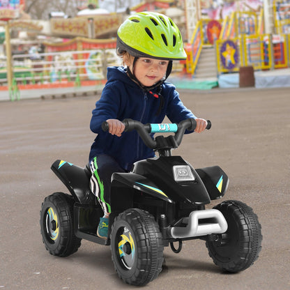 6V Kids Electric ATV 4 Wheels Ride-On Toy, Black Powered Ride On Toys   at Gallery Canada